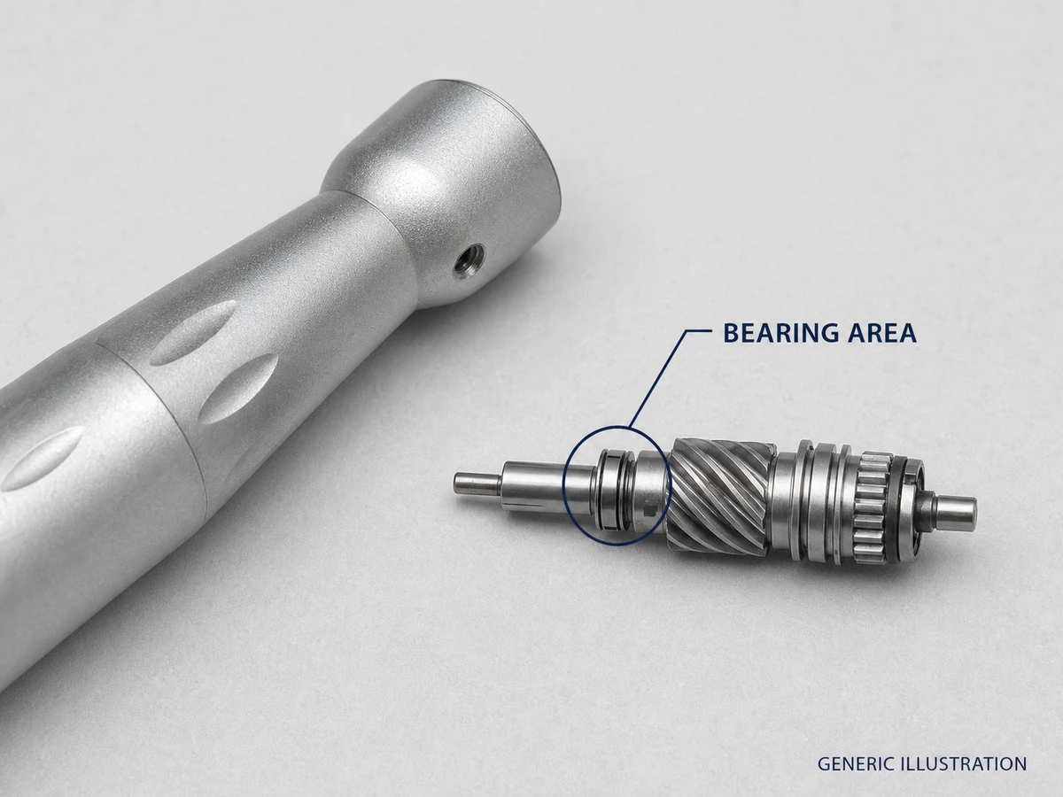 Generic low-speed handpiece bearing area illustration