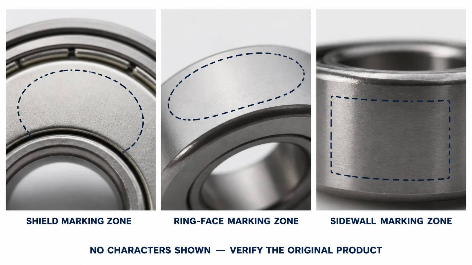 Generic bearing marking-zone illustration; not evidence of a specific SR144 marking