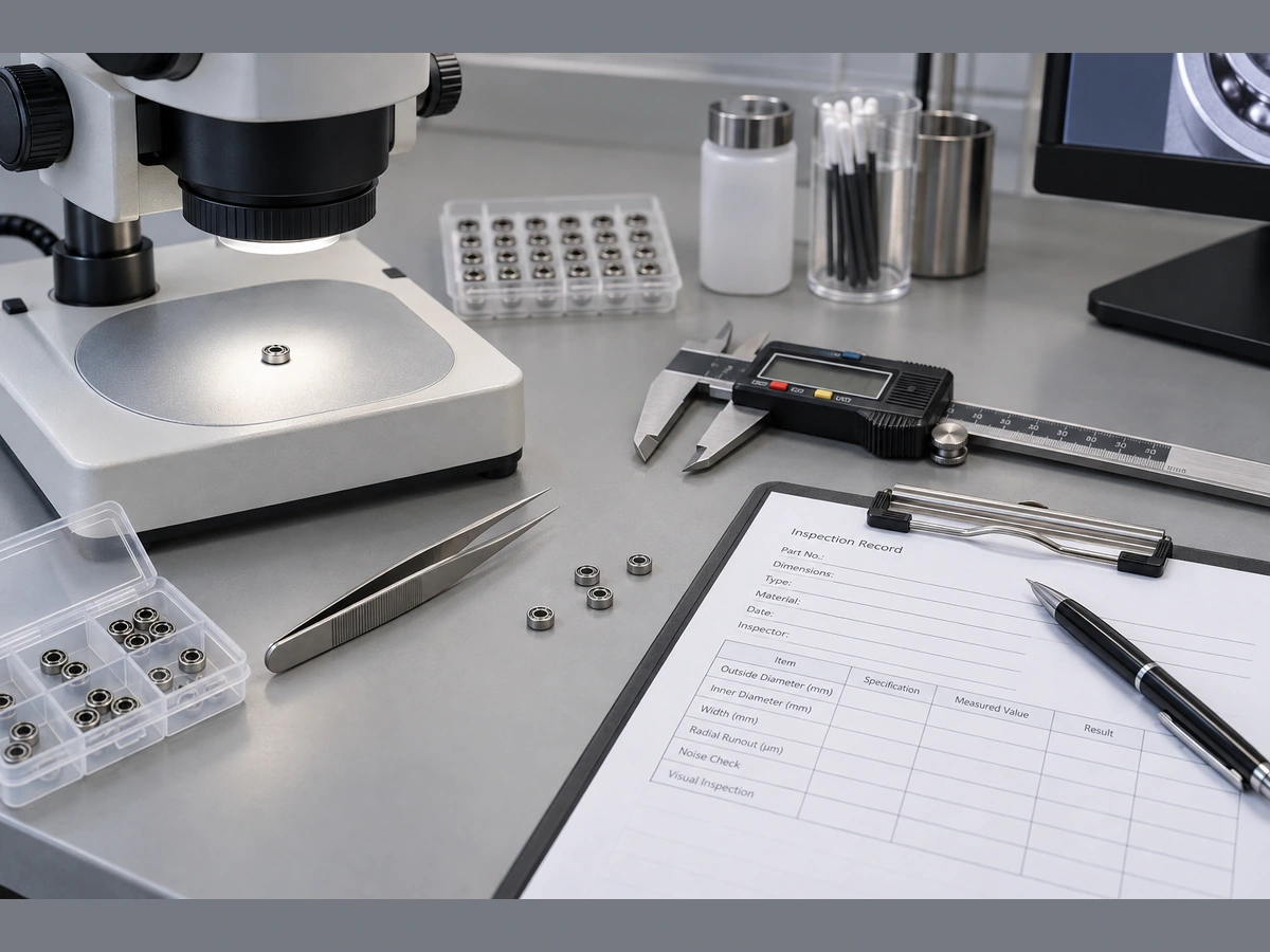 Bearing inspection and traceability workflow illustration